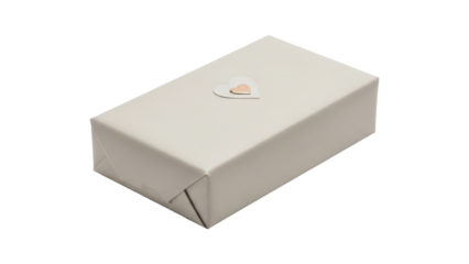 White rectangular box with logo isolated on transparent background