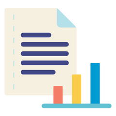 Obraz premium document with statistical bar graph flat icon