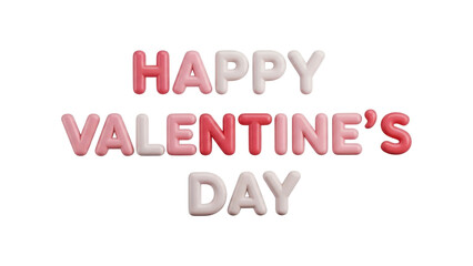 Happy valentine's day text isolated on transparent background
