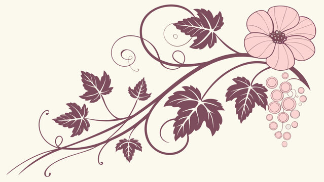 Vetor de padr&atilde;o floral abstrato com flores e borboleta em estilo vintage para projeto de decora&ccedil;&atilde;o de primavera ou convite de casamento com arte de natureza rosa