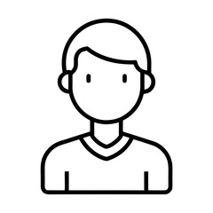 Fototapeta premium Simple line drawing of a man in a t-shirt