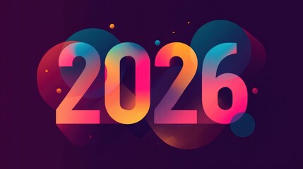 Happy New Year 2026 with minimalist style for cover and poster