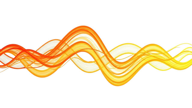 Vibrant wavy lines gradient effect isolated on transparent background