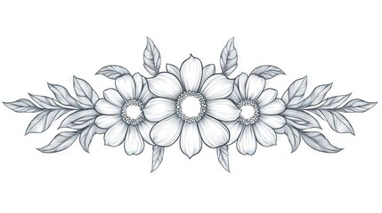 Elegant Winter Foliage Divider with Frosty Leaves & Snowflakes