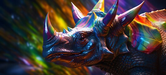 realistic photo of a glossy Triceratops ,generative AI