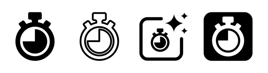 Timer clock icon with 24 hours alarm for minutes black transparent PNG vector illustration