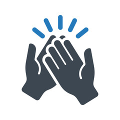 Hands clapping icon. High 5 hand gesture icon