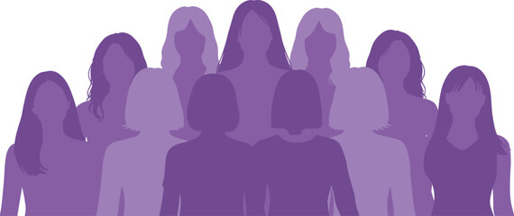 International women's day silhouette celebration isolated on transparent background