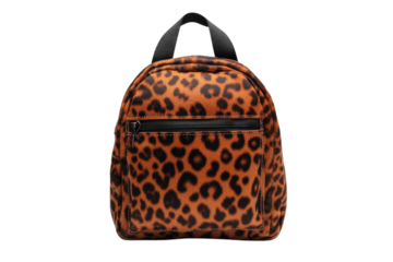 Fashionable Leopard Print Mini Backpack for Women Girls Stylish Trendy on transparent background