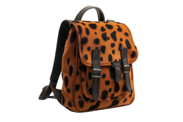 Stylish wild leopard print fashion backpack chic accessory trendy women s on transparent background