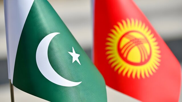 Pakistan-Kyrgyzstan Flags 