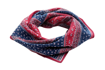Red navy blue patterned scarf classic fashion accessory elegant apparel on transparent background
