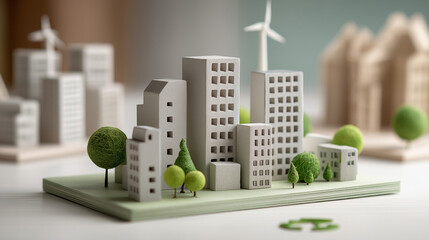 Sustainable Urban Landscape with Clean Energy &ndash; Eco-Friendly Buildings, Net Zero and Green City Future