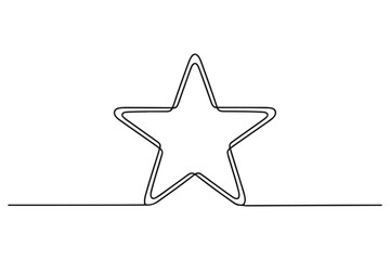 Obraz premium Continuous one line drawing star outline icon design 