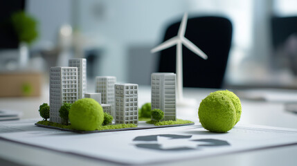 Sustainable Urban Landscape with Clean Energy &ndash; Eco-Friendly Buildings, Net Zero and Green City Future