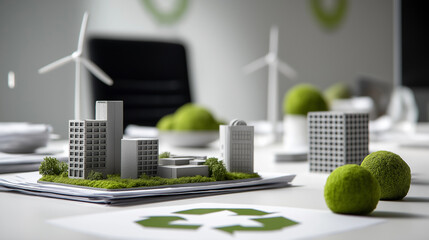 Sustainable Urban Landscape with Clean Energy &ndash; Eco-Friendly Buildings, Net Zero and Green City Future