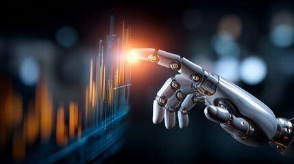 RPA robotic process automation system, big data business concept, virtual screen visualization, technology interface, digital transformation , with copy space