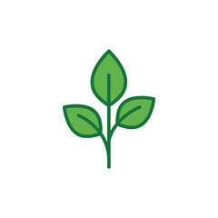 Obraz premium Green leaf icons. Leaves of trees and plants. Leaves icon.Elements design for natural, eco, bio, vegan labels. Vector illustration.
