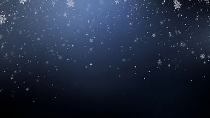 Enchanting winter snow flurry backdrop with dark blue gradient background showcasing delicate
