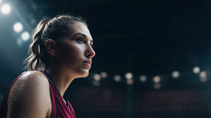 Determined athlete ready for a match in professional arena