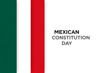 Mexican constitution day celebration with national flag