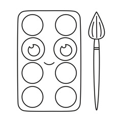 painting tools elements watercolor and brush