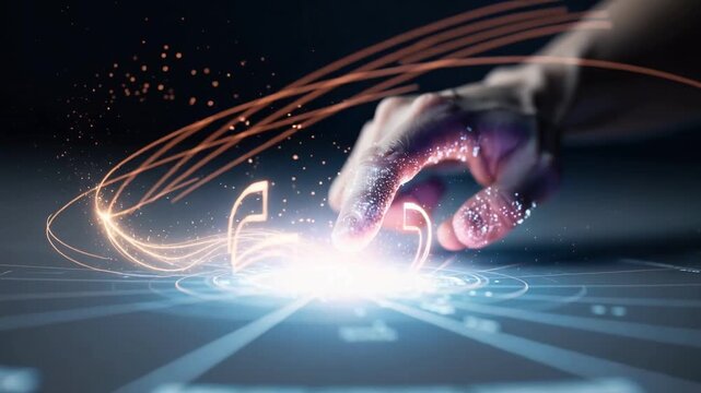 Finger touching glowing fingerprint scanner symbolizing digital identity access