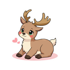 Cute Caribou Clipart 08