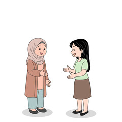 Fototapeta premium Muslim Neighbors Shaking Hands for Friendship and Community