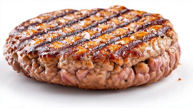 grilled burger patty isolated