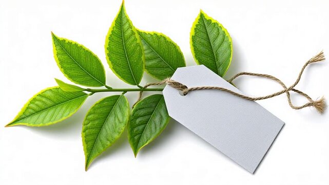 green tea bag isolated