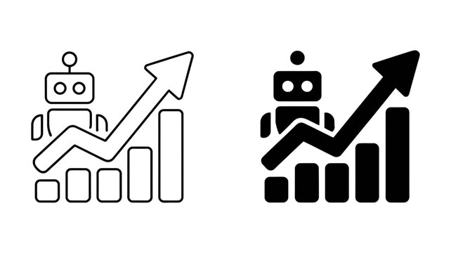 Artificial intelligence and automation driving business growth and success icon