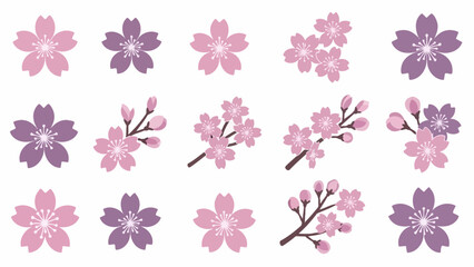 multiple flower and branch variations