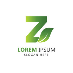 Letter Z Leaf Logo Template