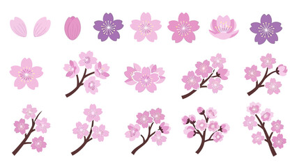 multiple flower and branch variations