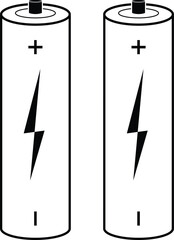 Simple battery line icon. Stroke pictogram. Vector illustration isolated on a white background. Premium quality symbol. Vector sign for mobile app and web sites