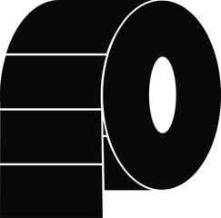 Black roll stickers paper for barcode on white background