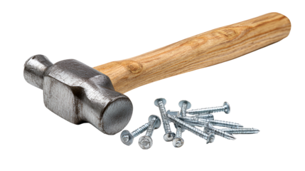 hammer and nails isolated