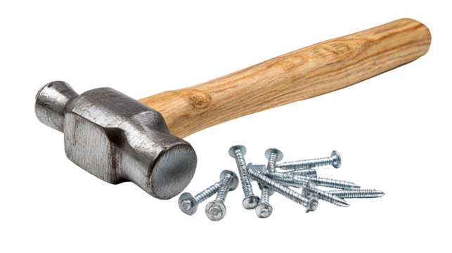 hammer and nails isolated - Powered by Adobe
