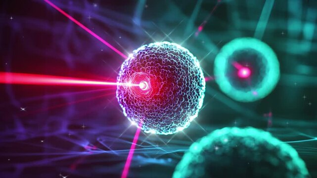 Laser targeting cancer cells, innovative medical disease treatment