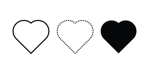 Heart vector icons. Set of love symbols vector illustration.