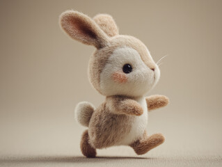 Fototapeta premium Adorable Rabbit Walking with Soft Texture Illustration