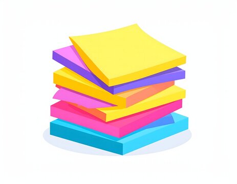 Stack of vibrant sticky notes memo paper