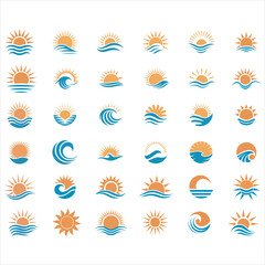 Obraz premium Wave svg, Sunset svg, Beach svg Bundle