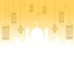 Ramadan and Eid al-Fitr theme design, Islamic background with. Vector illustration