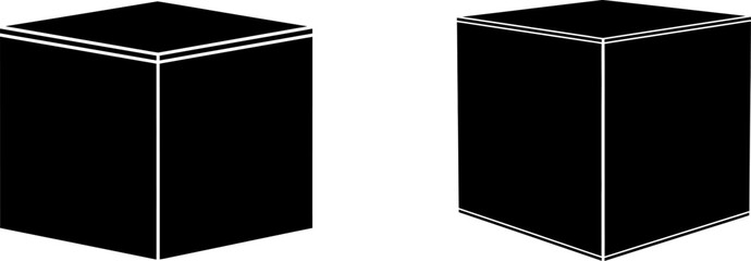 Sleek black boxes with white outlines for modern design