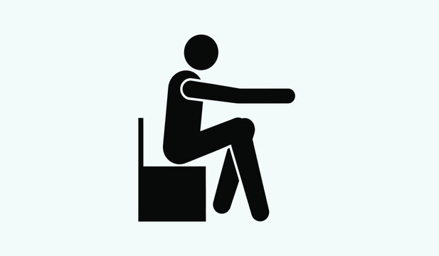 Simple black silhouette of a person sitting in a chair accessibility symbol