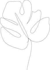 Leaf one line art drawing continuous line vector illustration. palm tree leaf art doodle vector.