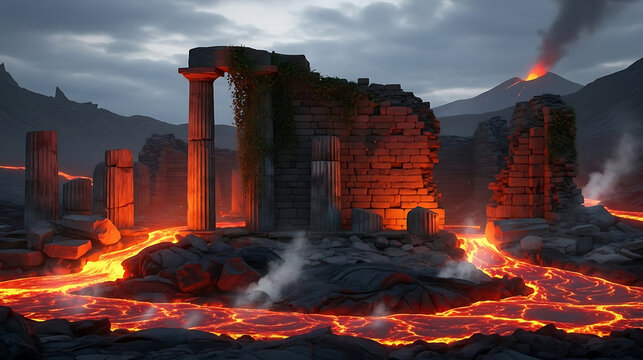 A scene of lava and lava