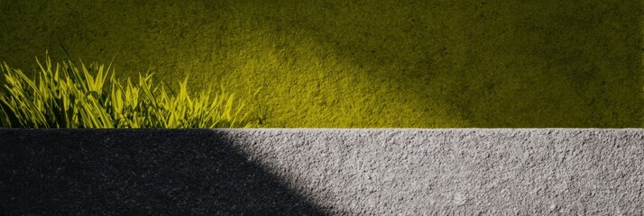 緑とコンクリートの境界線